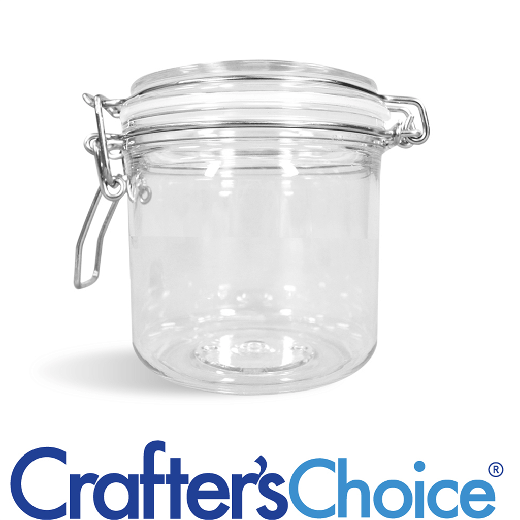16 oz clear round pet bail jar lid set wholesale supplies plus