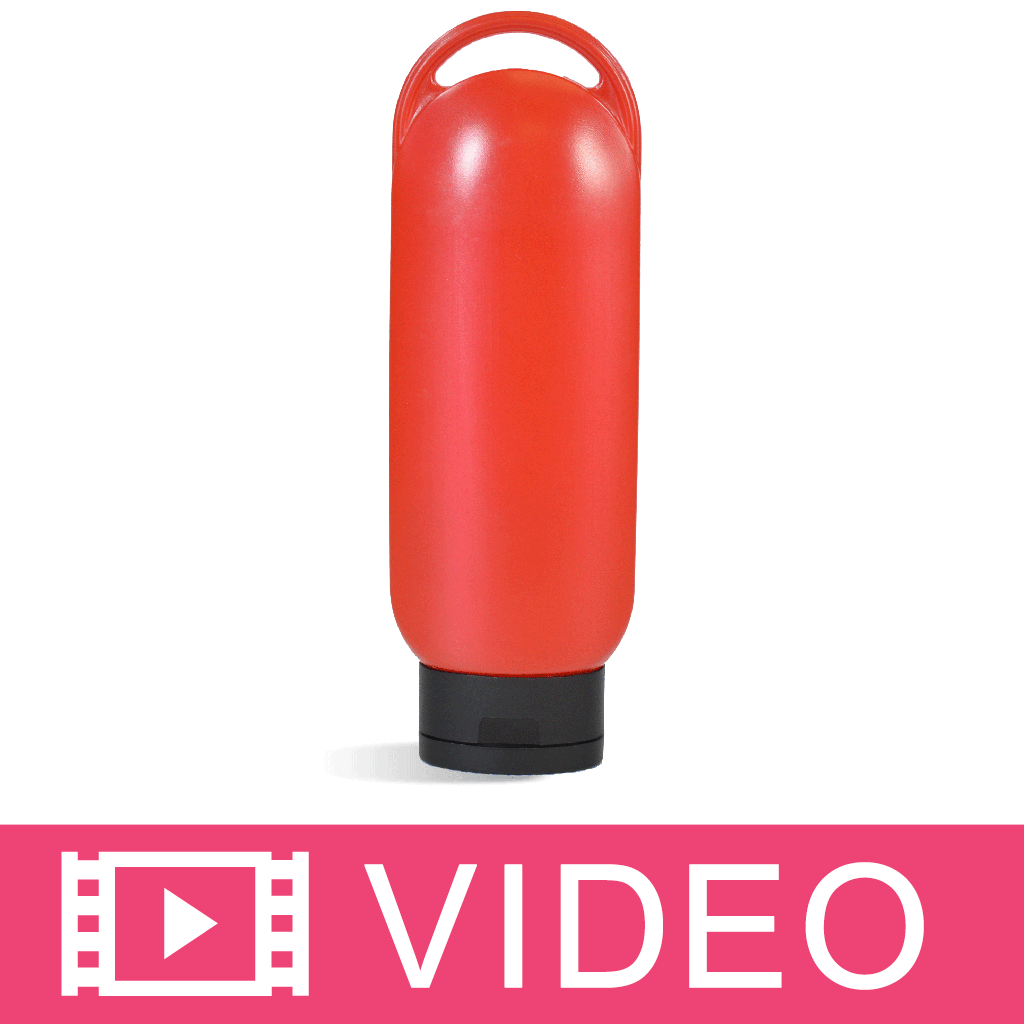 6 oz Red Tottle Bottle & Black Cap Set (Surplus)