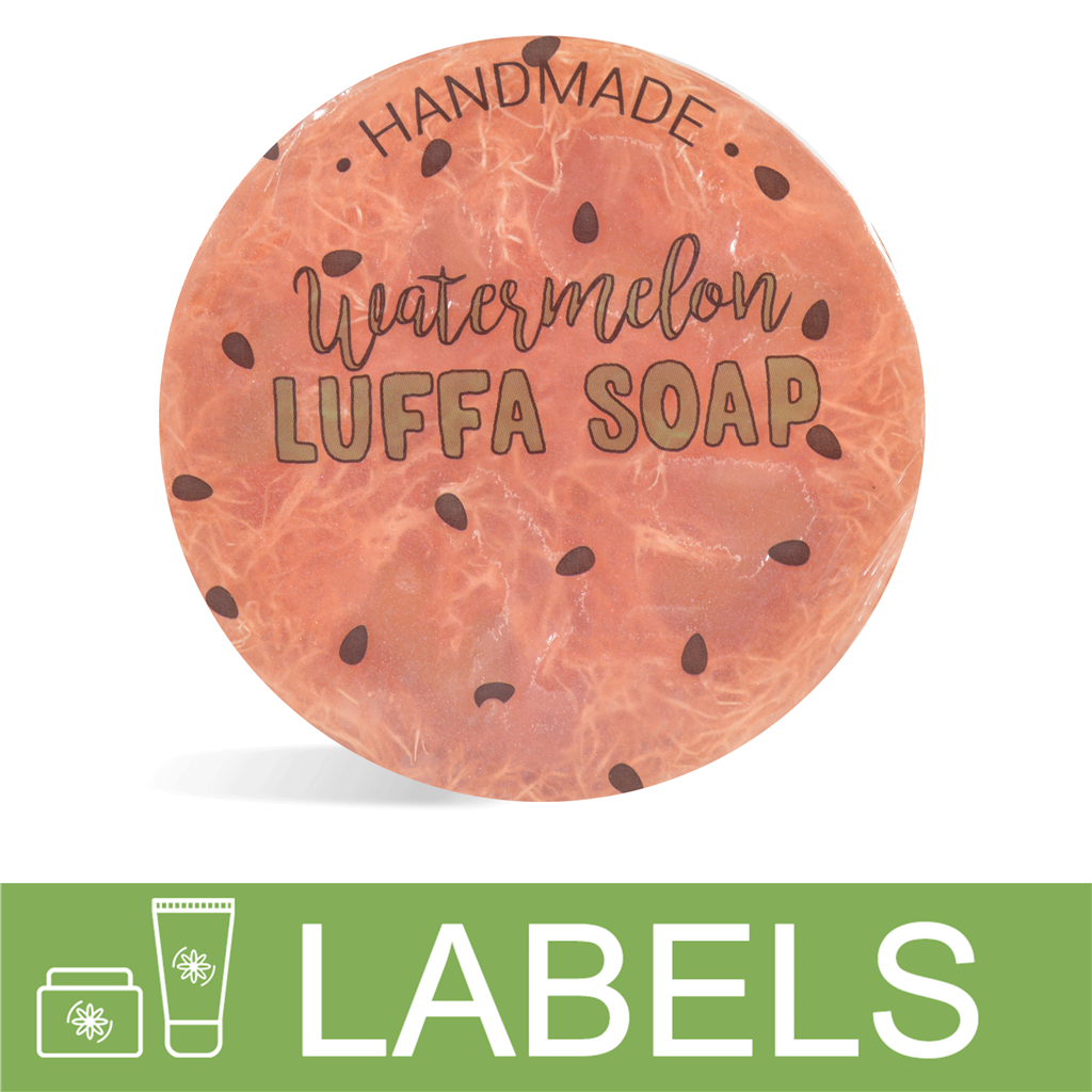 Watermelon Luffa Soap Bar Label