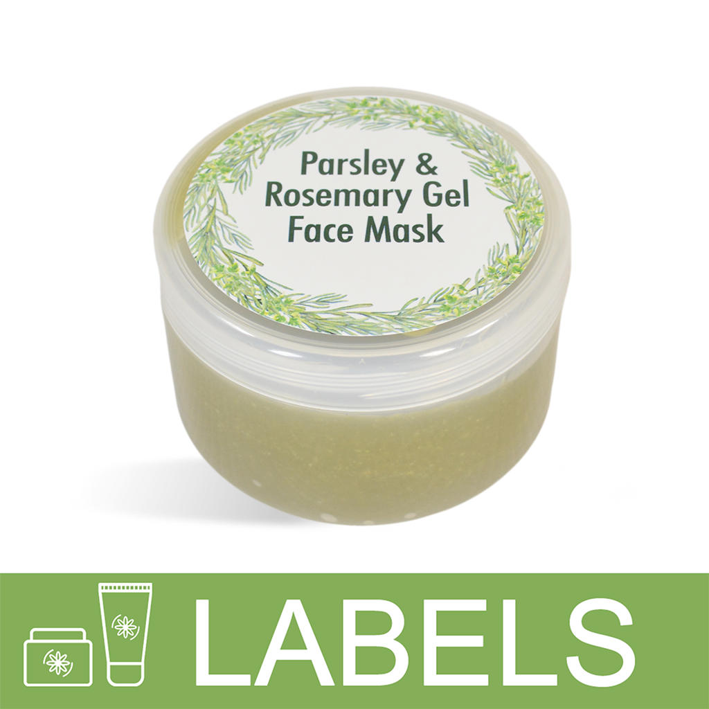 Parsley Rosemary Gel Face Mask Label