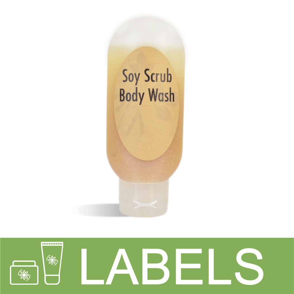 Soy Scrub Body Wash Label
