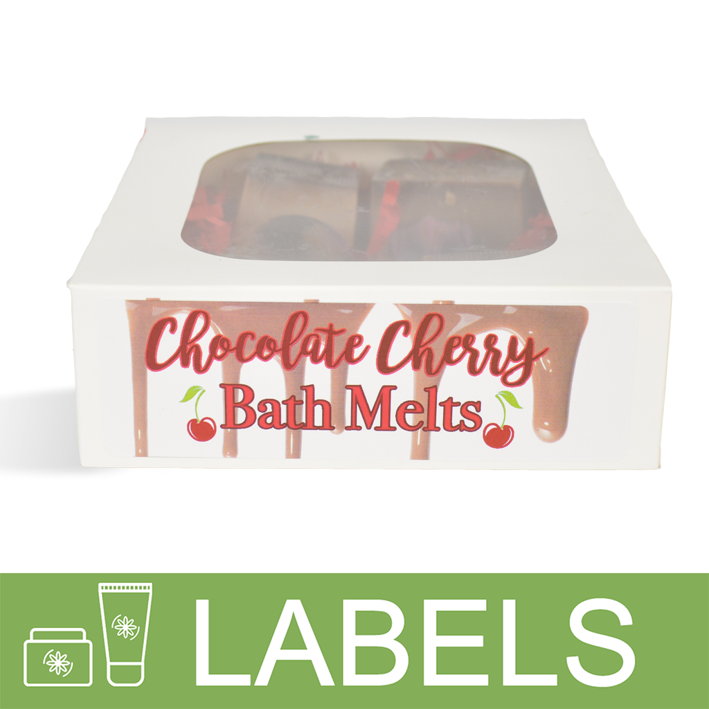 Chocolate Cherry Bath Melts Label