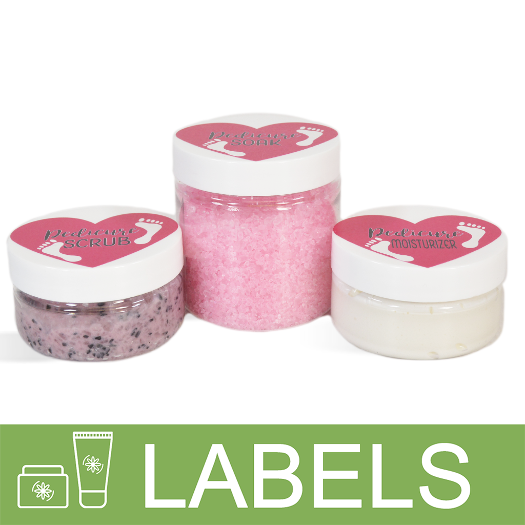 Pedicure Set Heart Labels