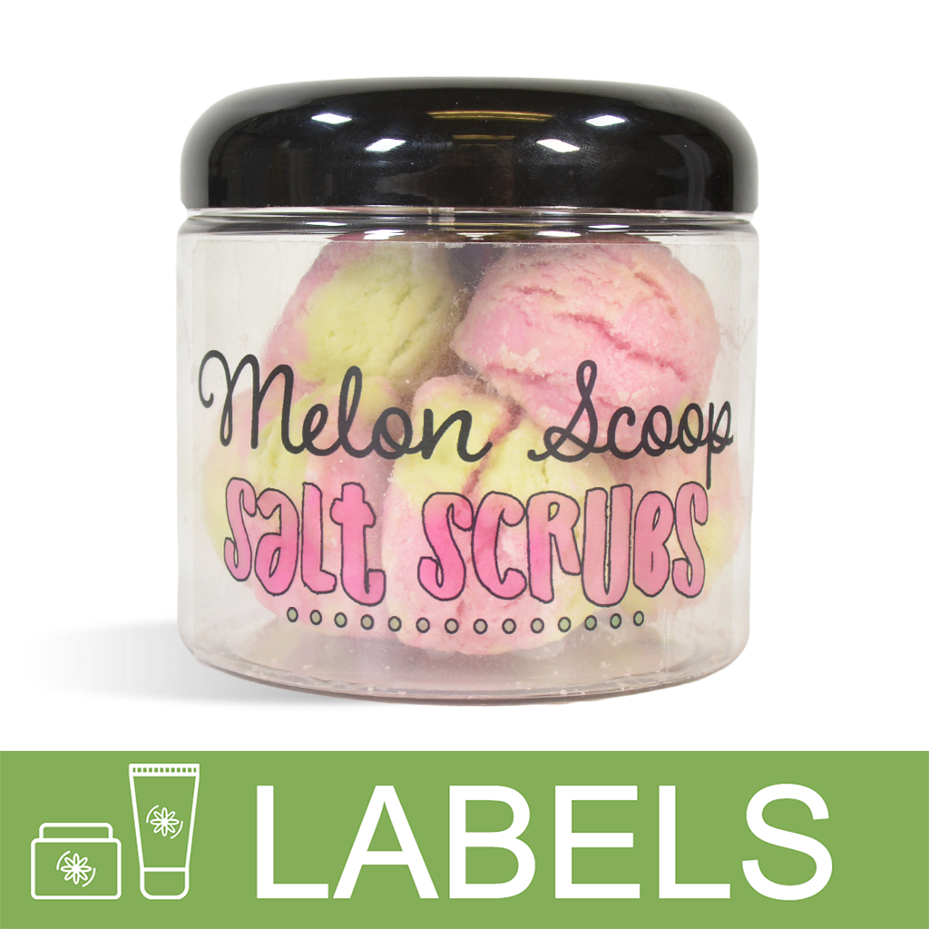 Melon Scoop Salt Scrub Label