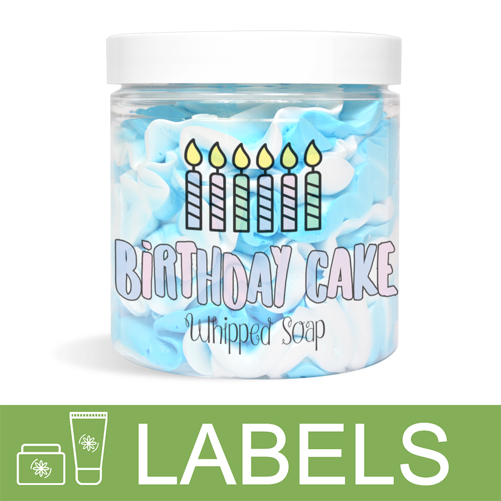 Birthday Cake Whipped Soap Label