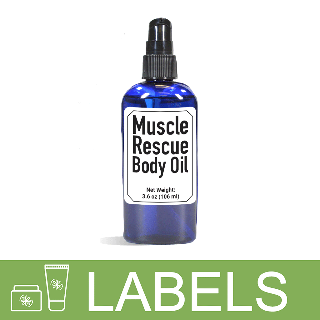 Muscle Rescue Body Oil Label