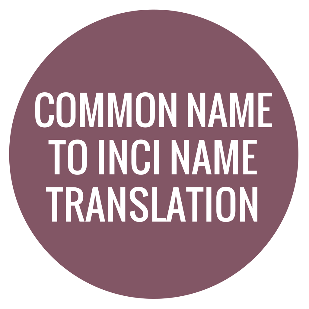 Common Name to INCI Name Translation