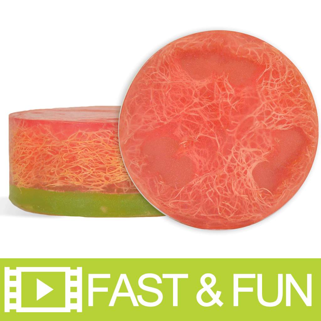 Making Watermelon Luffa MP Soaps