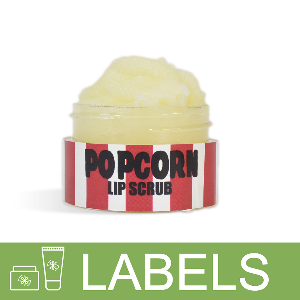 Popcorn Lip Scrub Label