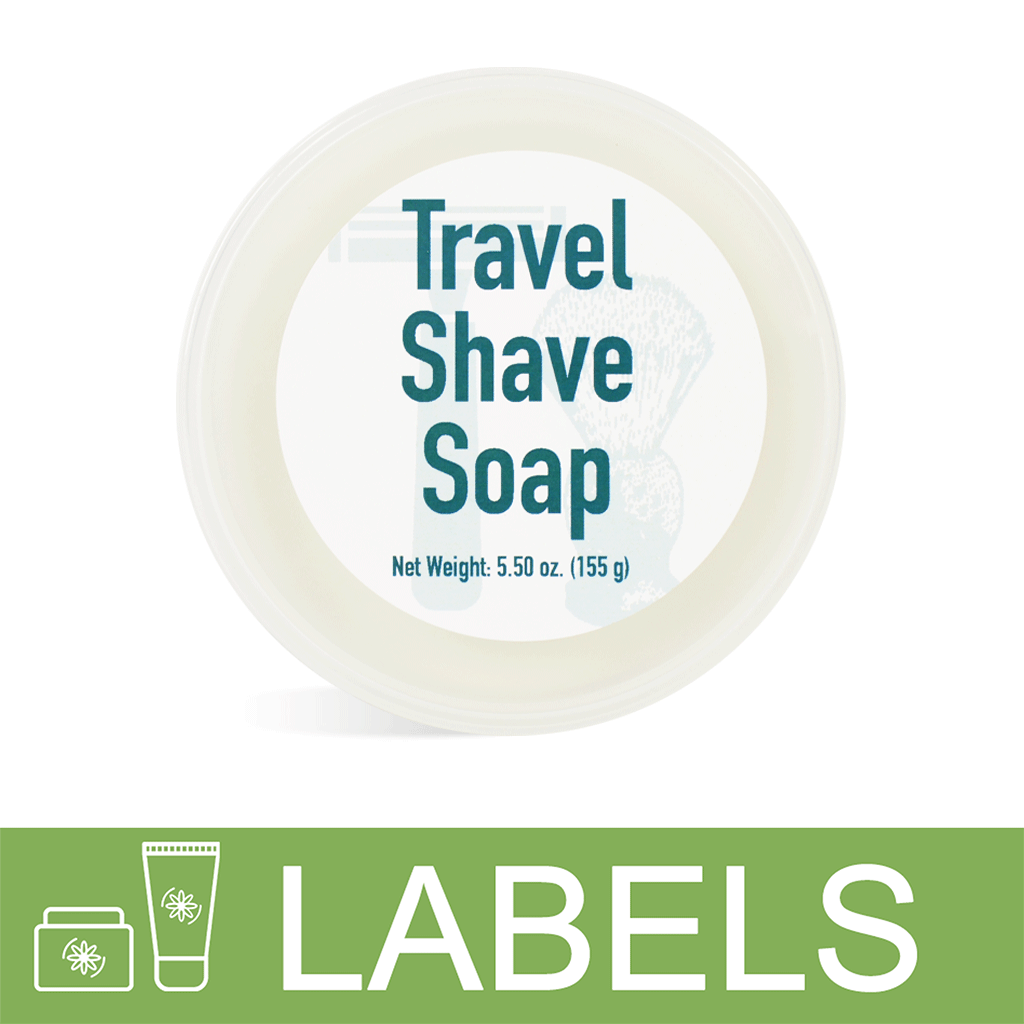 Travel Shave Soap Top Label