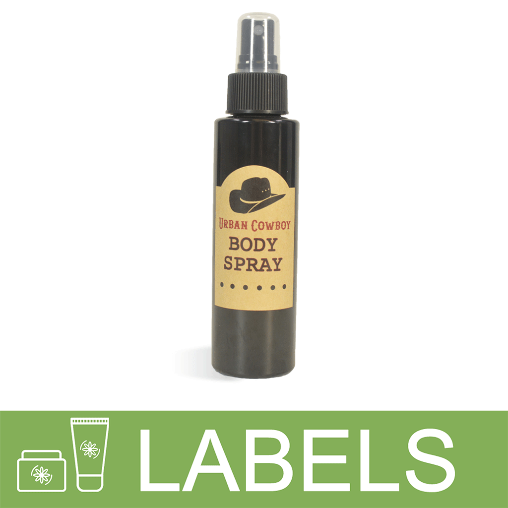 Urban Cowboy Body Spray Label