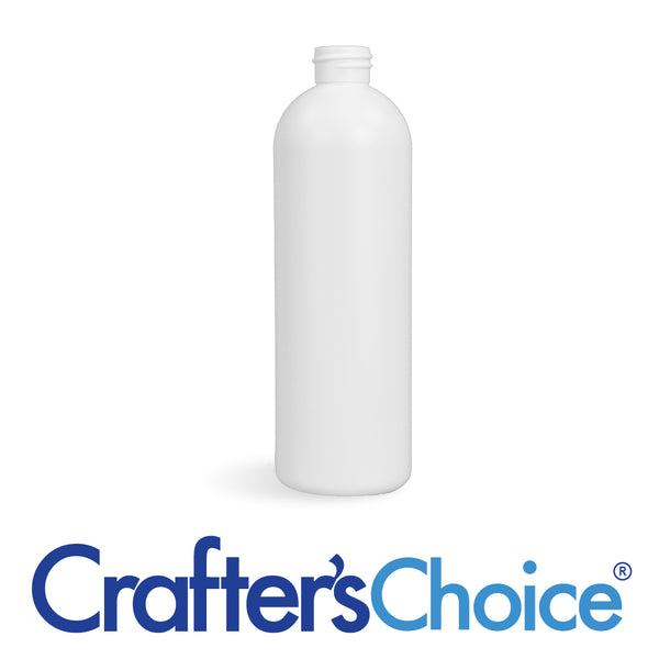 16 oz White HDPE Bullet Bottle - 28/410 - Zoom Media 1