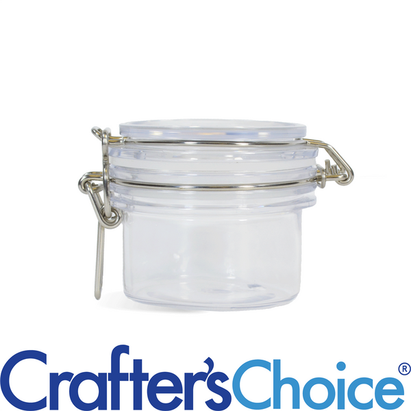 4 oz Clear Round PET Bail Jar & Lid Set