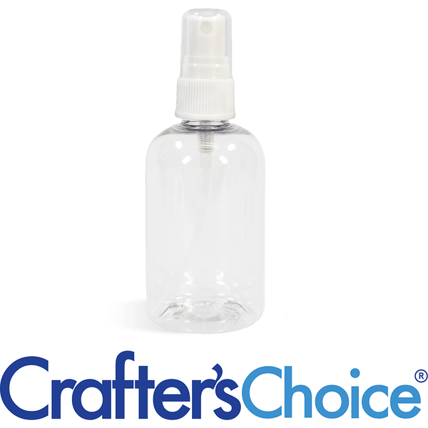 8 oz Clear Boston Round w/ Wht Ribbed Sprayer Set