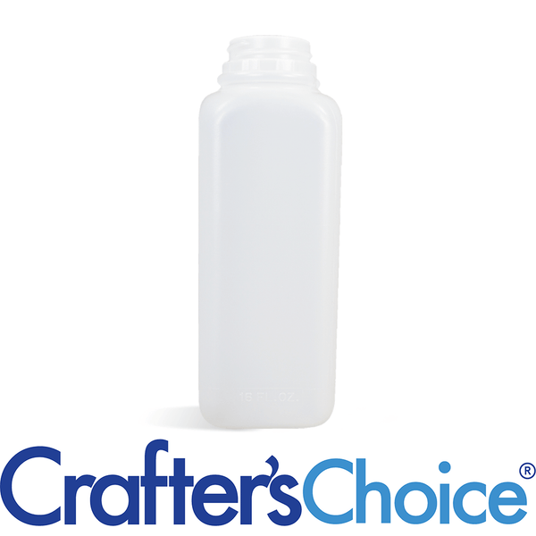 16 oz Natural HDPE Square Bottle - 38/400 - Zoom Media 1
