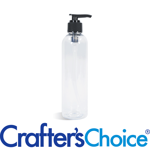 4 oz Clear Bullet w/ Black Ribbed Saddle Pump Set - Zoom Media 1