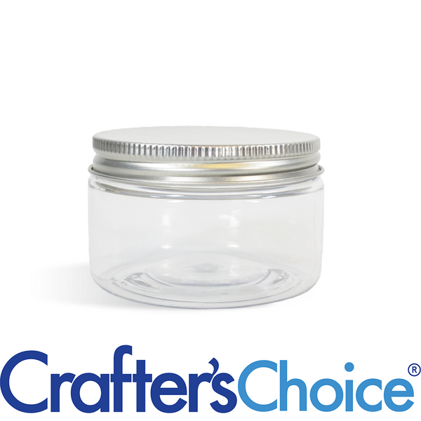 2 oz Clear Heavy Wall Jar & Silver Metal Top Set - Zoom Media 1