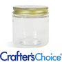 8 oz Clear Basic Jar & Gold Metal Top Set