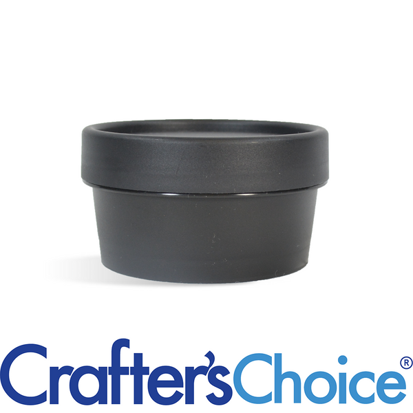 1.7 oz Black Plastic Pot & Lid Set - Zoom Media 1