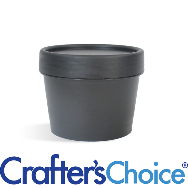 3.4 oz Black Plastic Pot & Lid Set - Zoom Media 1