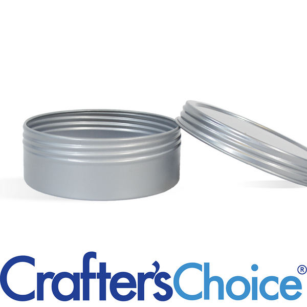 4 oz Silver Shallow Rustproof Tin & Screw Top Set