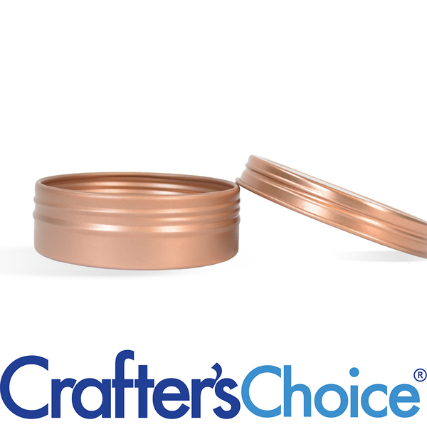 2 oz Rose Gold Shallow Rustproof Tin & Screw Top Set