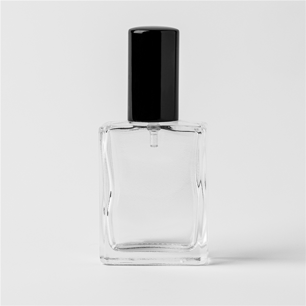 0.57 oz Clear Glass Perfume Bottle with Black Spray Top