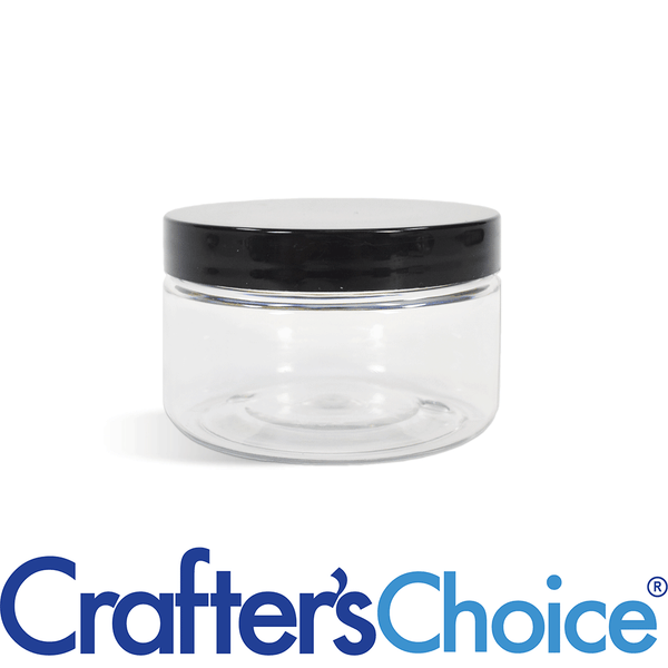 2 oz Clear Heavy Wall Jar & Blk Straight Top Set - Zoom Media 1