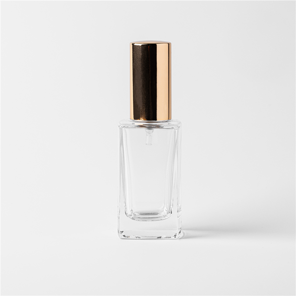 1.25 oz Clear Glass Perfume Bottle with Gold Spray Top