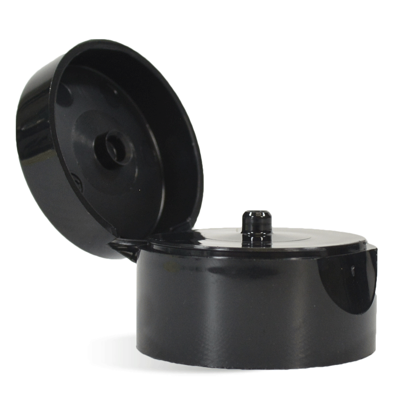 22/400 Black Flip Top Cap - 1.5 inch - Wholesale Supplies Plus