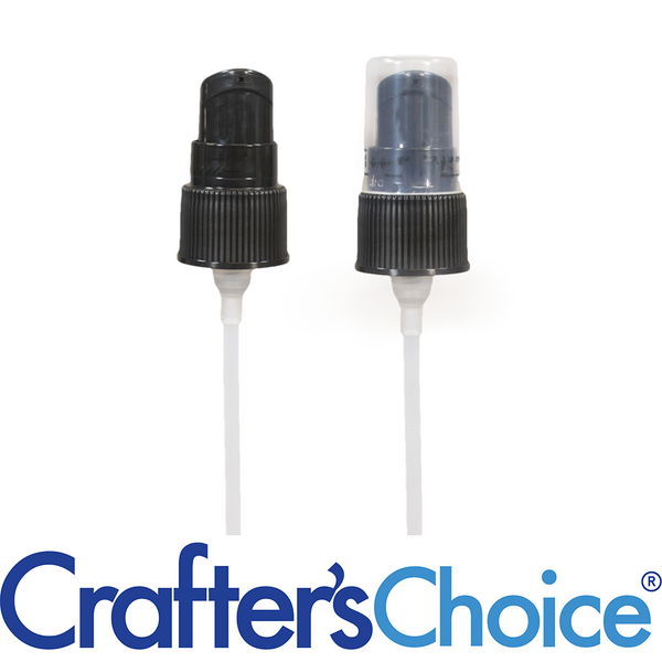 20/410 Black Petite Treatment Pump Top - Clear Cap