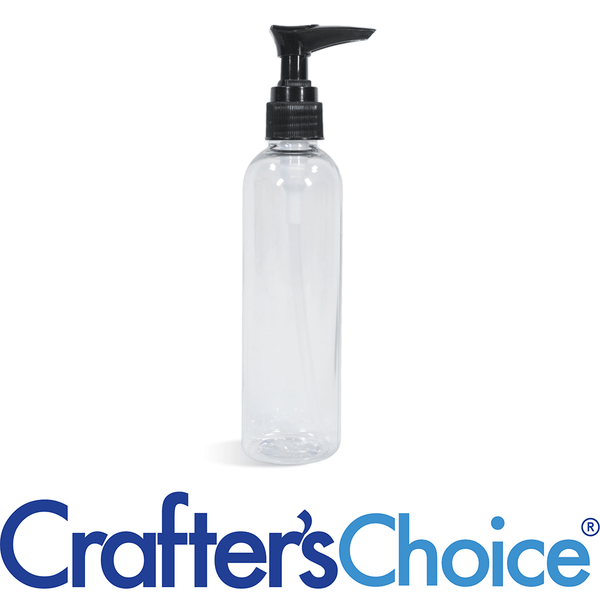 4 oz Clear Bullet w/ Black Ribbed Lotion Pump Set - Zoom Media 1