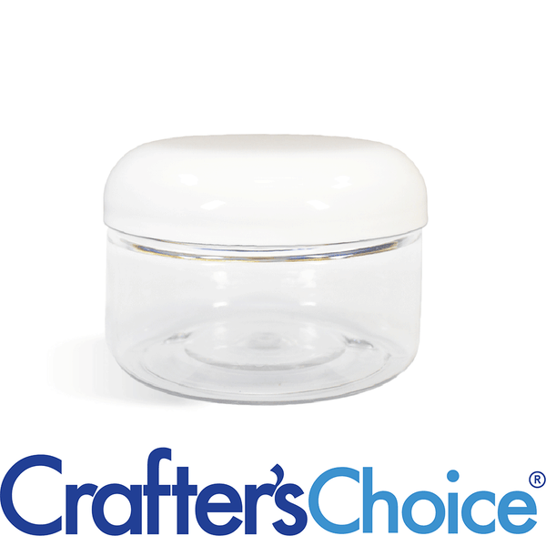 4 oz Clear Heavy Wall Jar & White Dome Top Set - Zoom Media 1