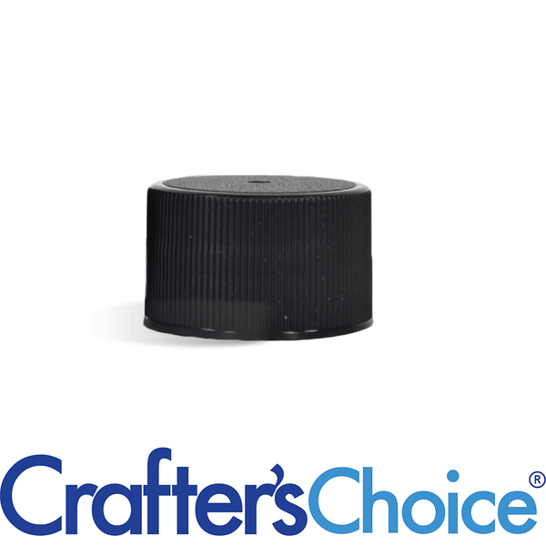 24/410 Black Ribbed Basic Top Cap - F217 Liner