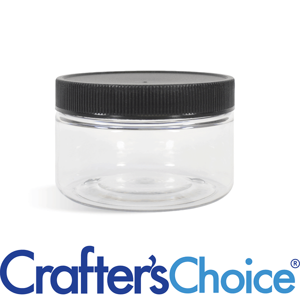 4 oz Clear Heavy Wall & Black Ribbed Top Set - Zoom Media 1