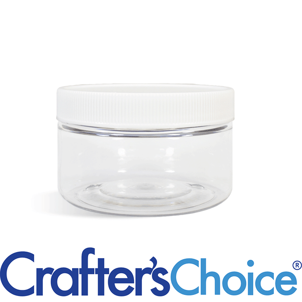 4 oz Clear Heavy Wall Bottle with White Ribbed Top - Zoom Media 1