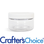 4 oz Clear Heavy Wall Bottle with White Ribbed Top - Zoom Thumbnail Media 1