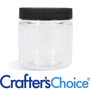 8 oz Clear Basic Jar & Black Ribbed Top Set - Zoom Thumbnail Media 1