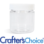 8 oz Clear Basic Jar & White Ribbed Top Set - Zoom Thumbnail Media 1