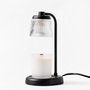 Fluted Glass Black Candle Warmer Lamp