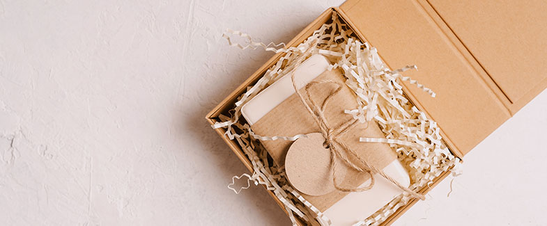 Soap packaged in box with twine