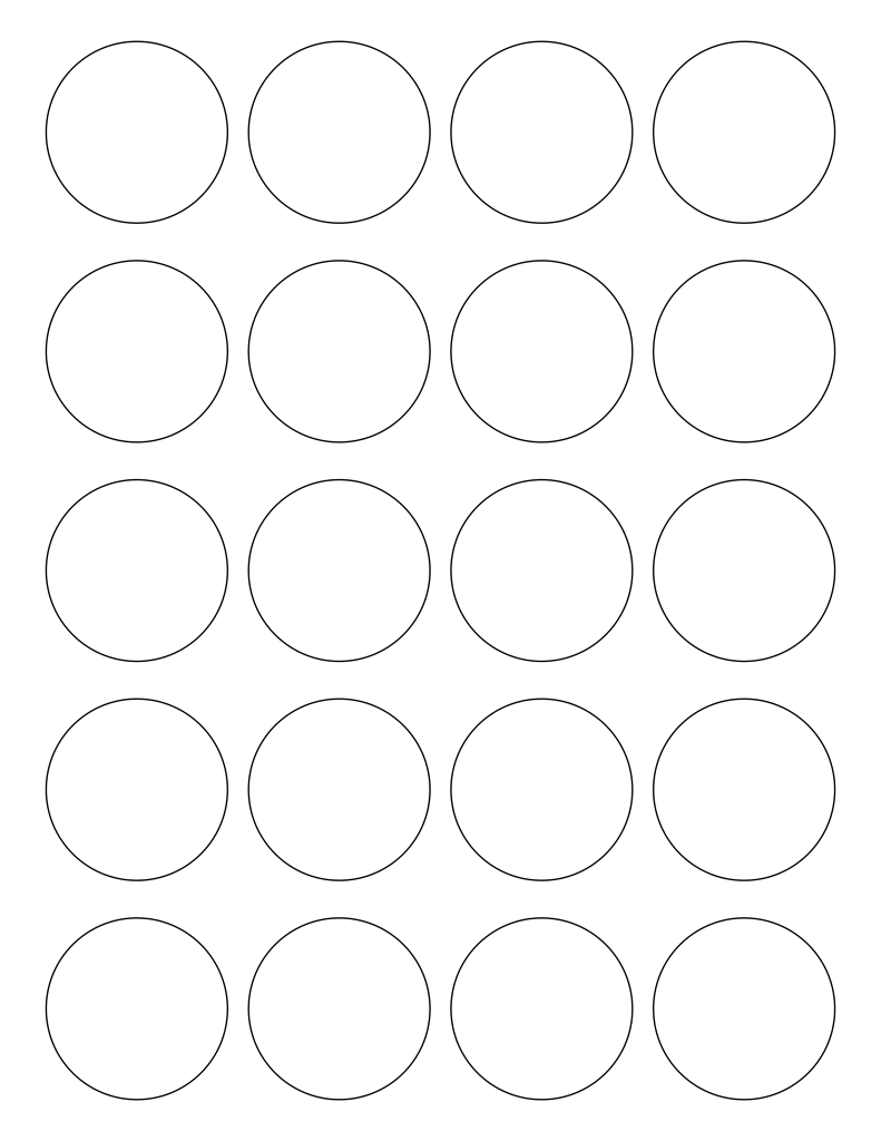 White Glossy Labels - 1.75" Circle (K 8)