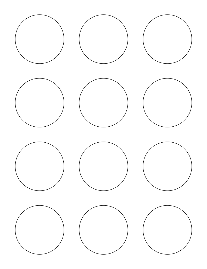 White Glossy Labels - 2" Circle (K 11)