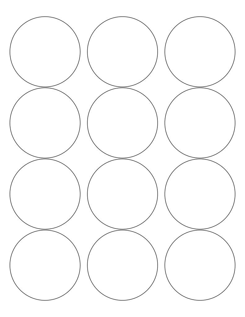 White Glossy Labels - 2.5" Circle (L 8)