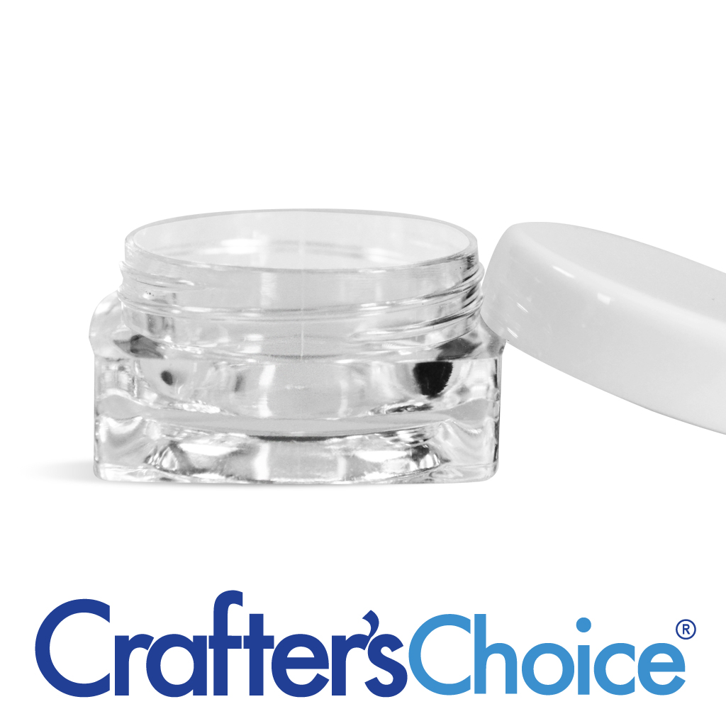 3 ml Clear Square Jar with White Top