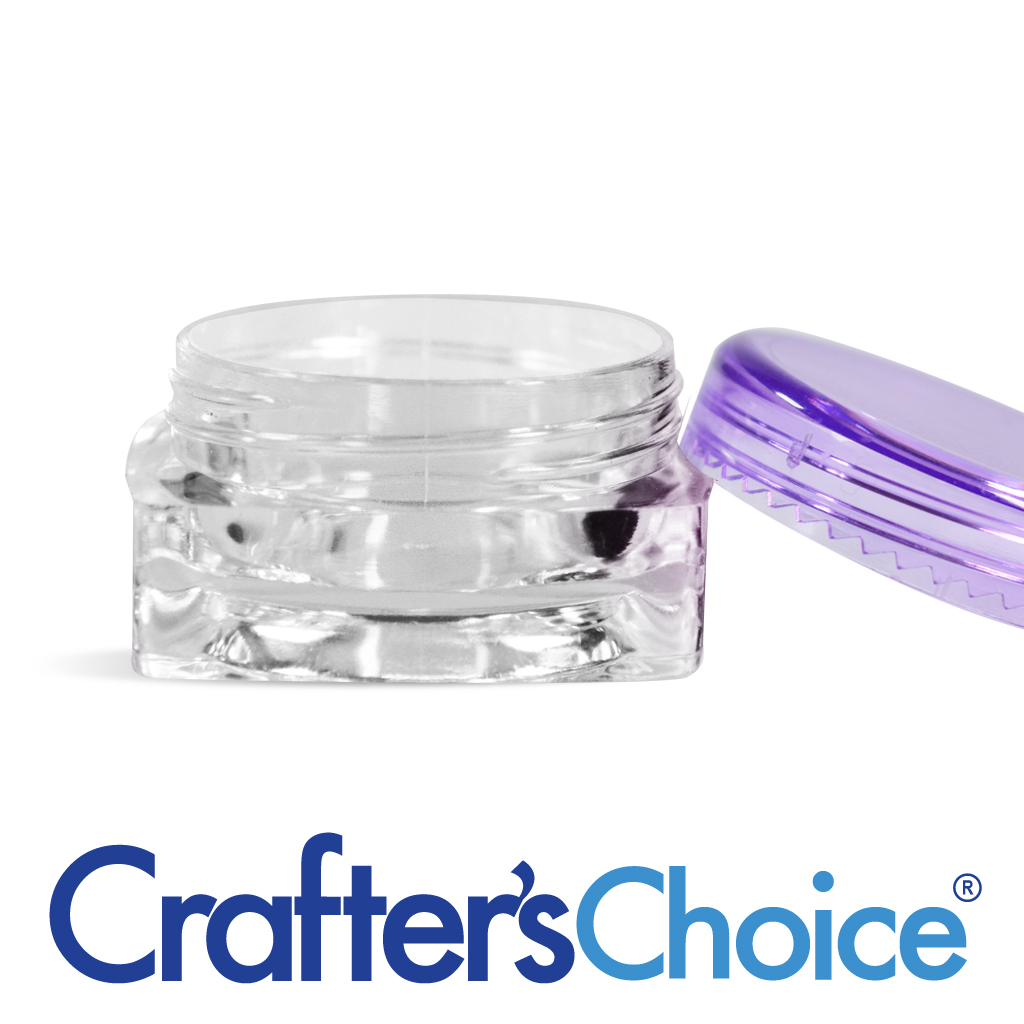  3 ml Clear Square Jar with Purple Top