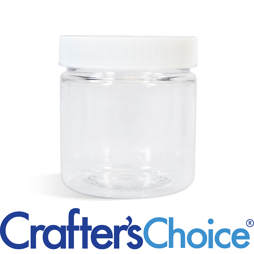 02 oz Clear Basic Jar with White Ribbed Top Set