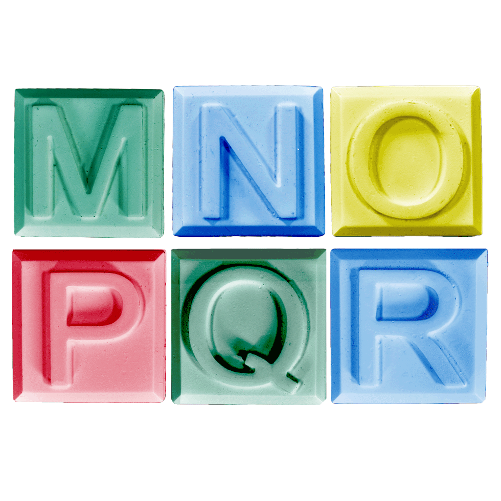 Alphabet Block Soap Mold - M to R (Special Order)