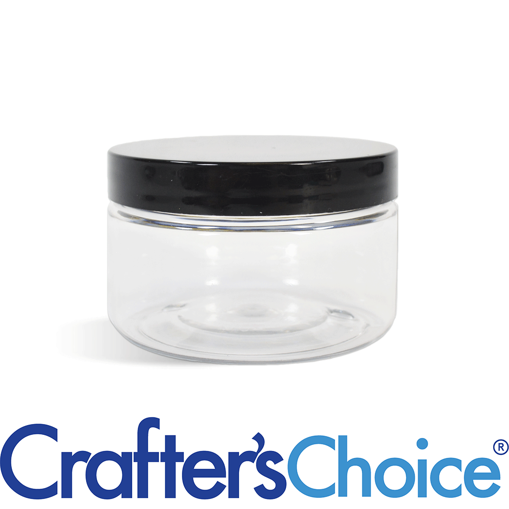 Crafter's Choice™ 04 oz Clear Heavy Wall Jar w/ Blk Straight Top Set