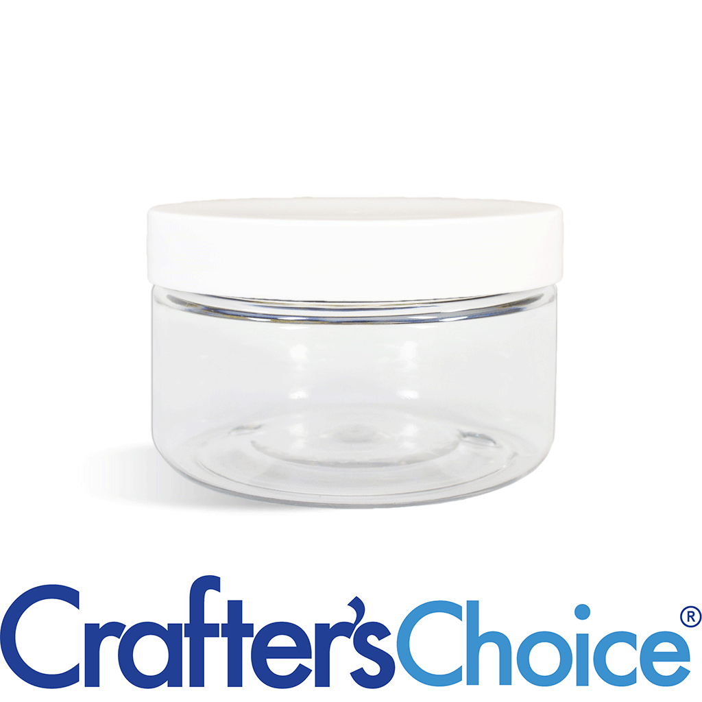 Crafter's Choice™ 04 oz Clear Heavy Wall Jar w/ Wht Straight Top Set
